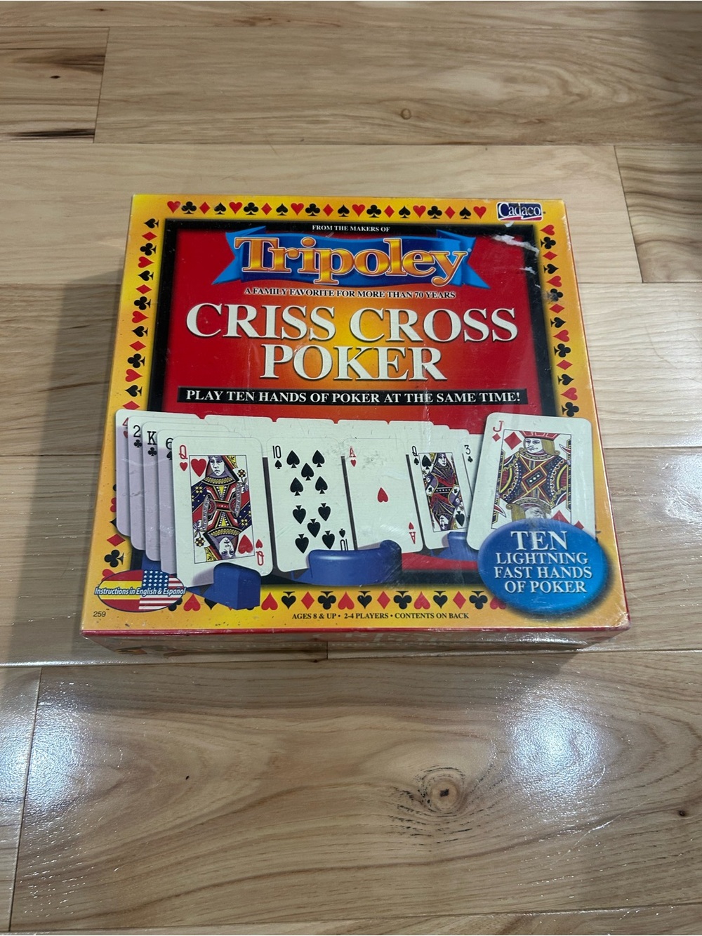 Tripoley Criss Cross Poker Card Game - Yellow/Red